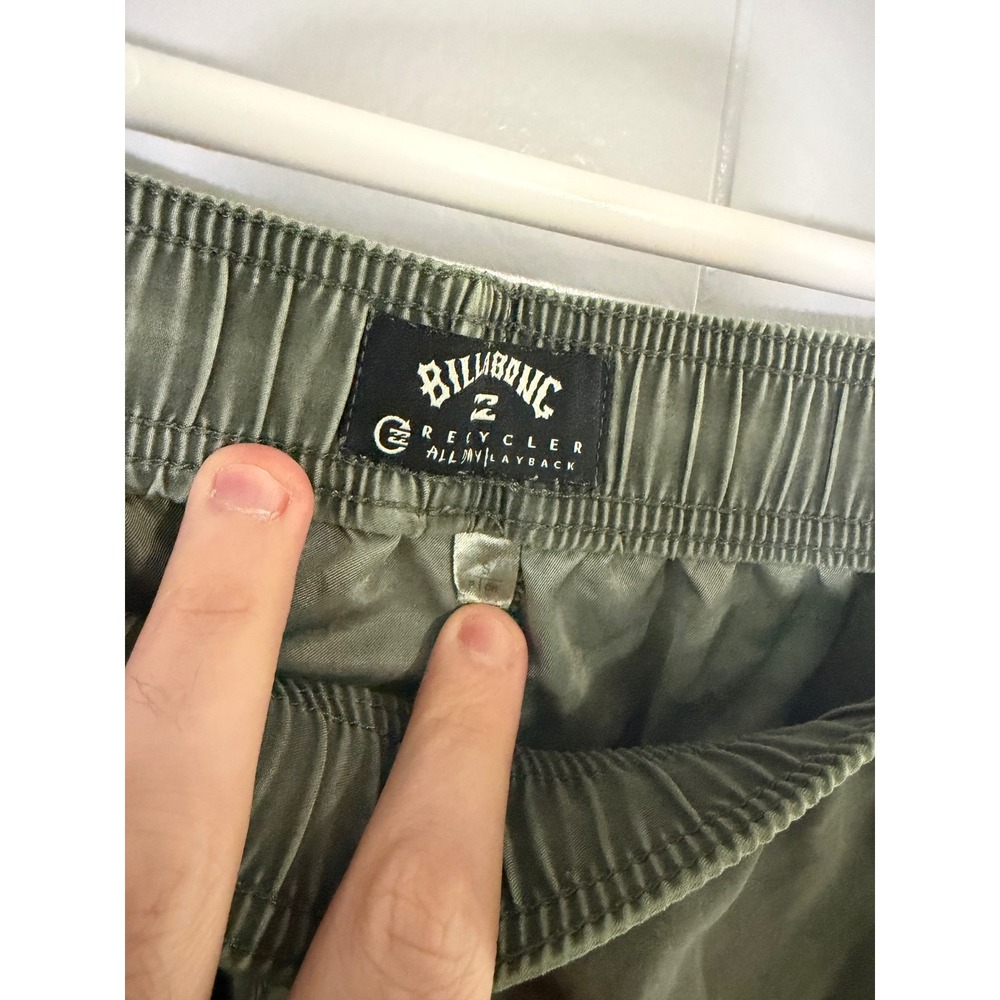 Billabong Board Shorts Mens Small Green All Day Layback Recycler Swim Trunks - Picture 5 of 6